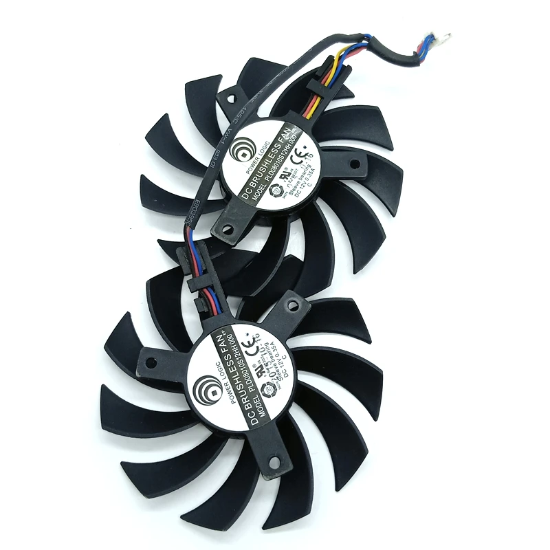 

2pcs/pair Pld08010s12hh 000 4-Wire Smart Graphics Temperature Control Fan Pitch-Row 39mm Straight Diameter 75mm