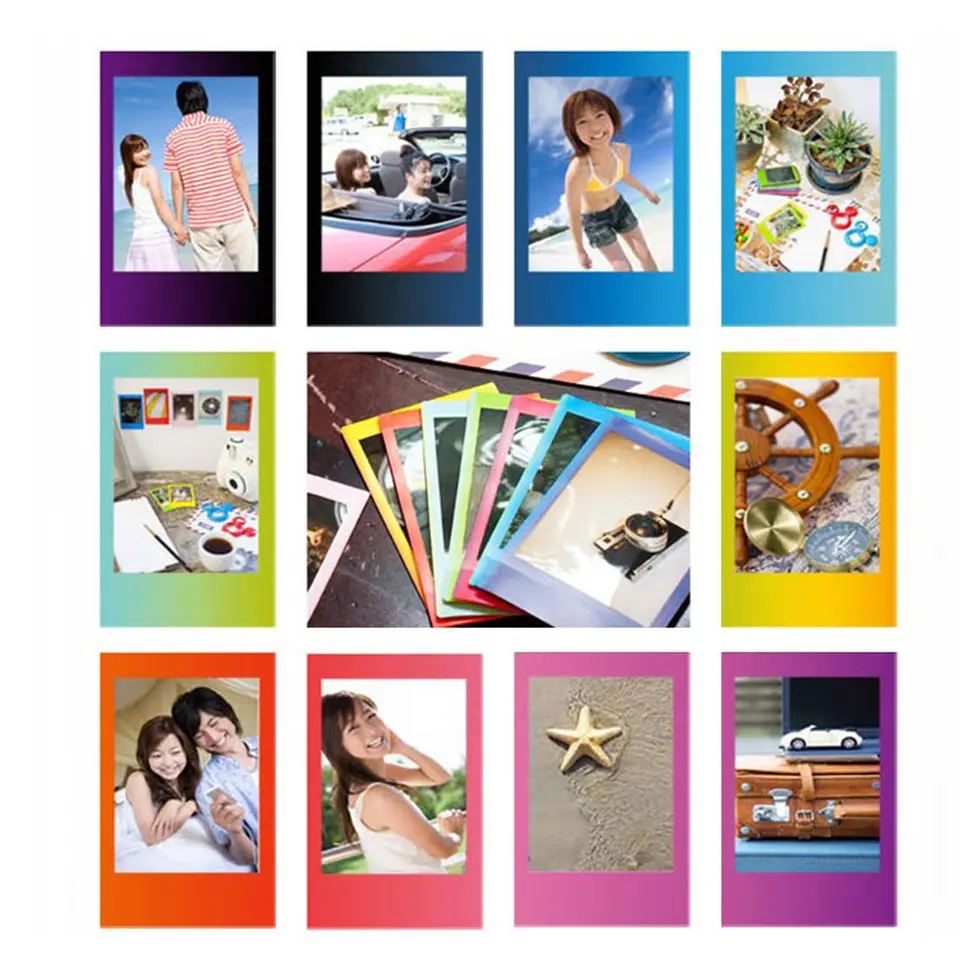 Fujifilm Instax Color Mini Film Instant 10-50 Sheets Black Frame Macaron Rainbow Photo Paper for Mini 12 11 9 8 7s 70 50 90 SP-2 - 5