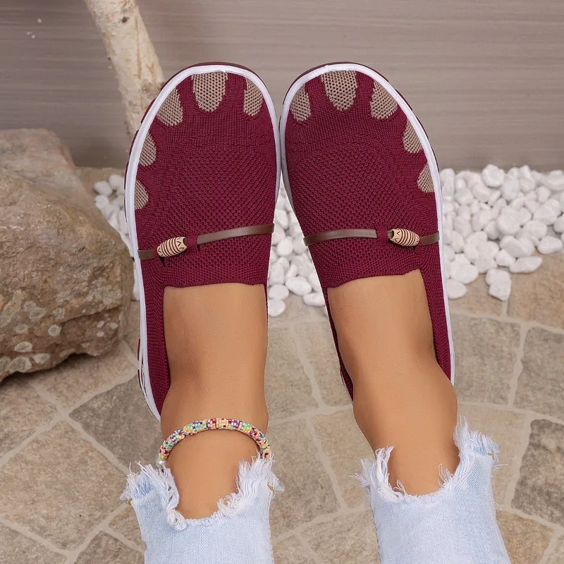 Spring New Style Lazy Breathable Mom Loafers with Soft Sole, Flat, Non-Slip, Casual Slip-On Shoes