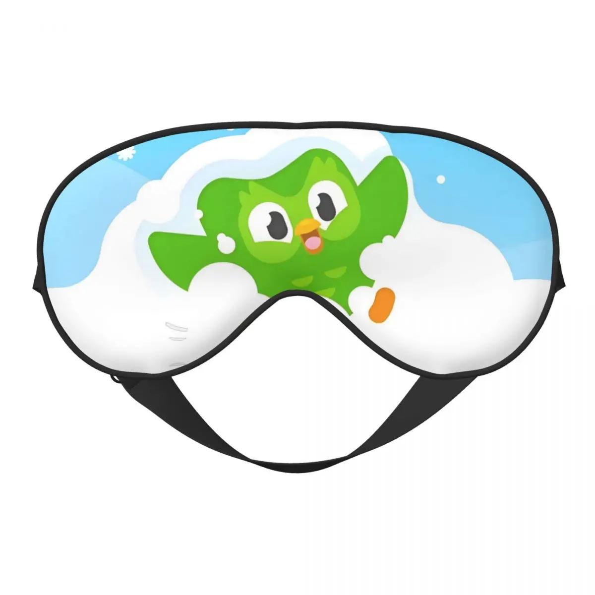 

Funny D-Duolingos Soft Eye Mask Double Side Lovely Green The Owl Cartoon Anime Blindfolds Creative Block Out Light Eye Patch