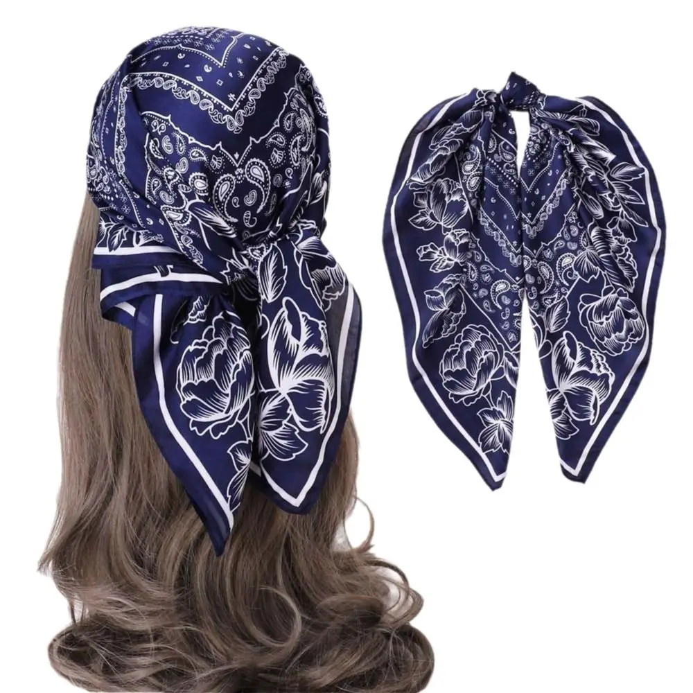 

Fashion Paisley Print Bandana Scarf 70x70CM Western Style Square Hairband Oversized Square Scarves Headwear
