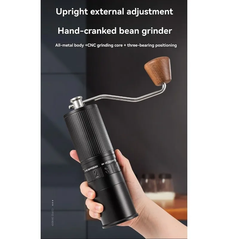 ABJO-Grinding Disc Seven-Core Hand-Cranked Coffee Bean Grinder, Hand-Poured Italian Style Coffee Grinder Machine