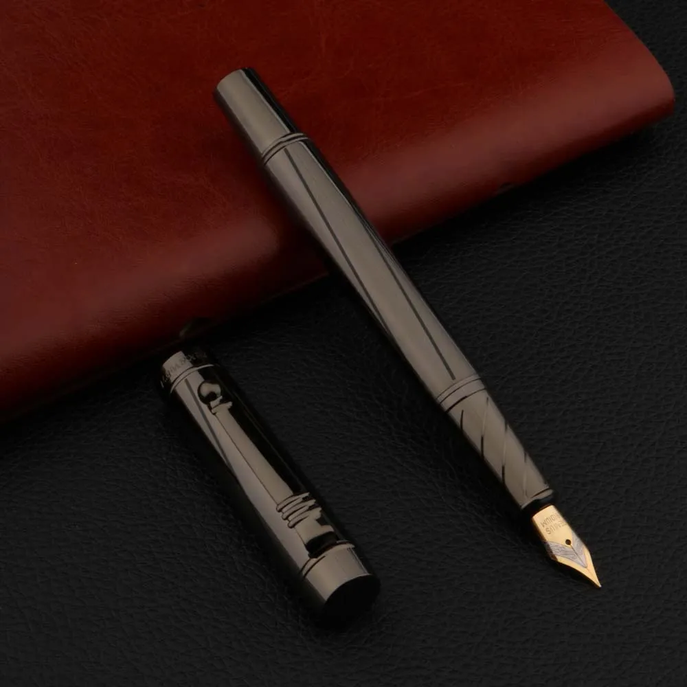 1pc High Quality Brand New Fountain pen metal Grey Calligraphy Signature School Student Office Gifts Stationery