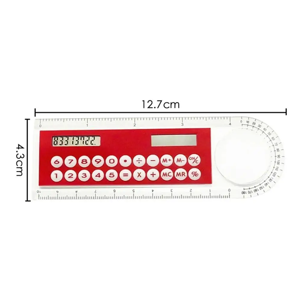 Calculadora de energía Solar portátil, suministros escolares coloridos, papelería de oficina, calibrador Digital, regla