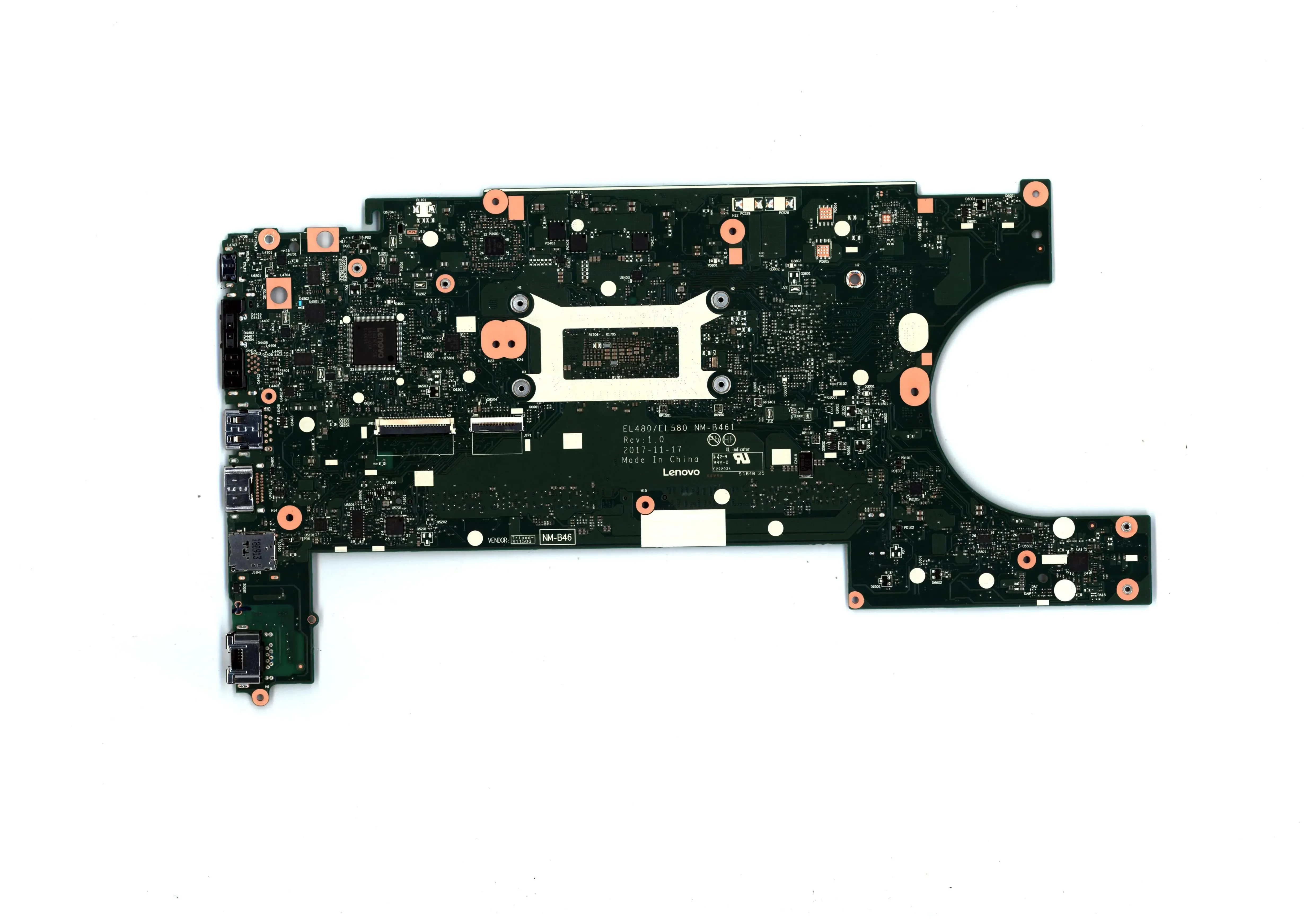 Usado para lenovo thinkpad l480 l580 portátil placa-mãe mainboard NM-B461 cpu I5-8250U 01lw375