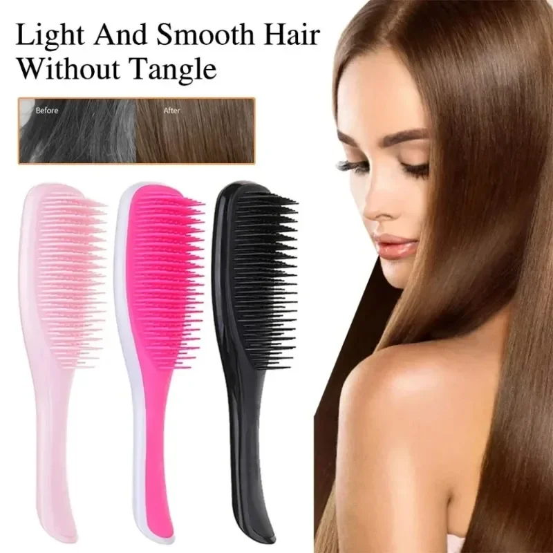 Long Handle Scalp Massage Comb Detangling Anti Static Curly Hair Combs Wet Dry Dual Use Head Massager Brush Barber Styling Tools