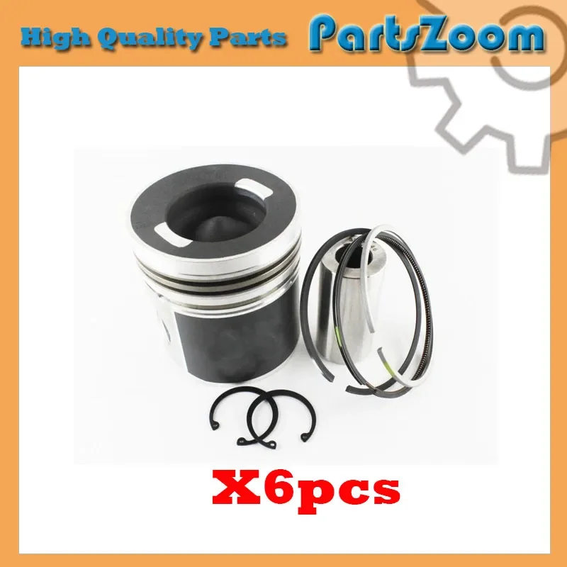 

New 6 Sets STD Piston Kit With Ring 3925878 Fit For Cummins 6CT 8.3 Engine 114MM 260HP