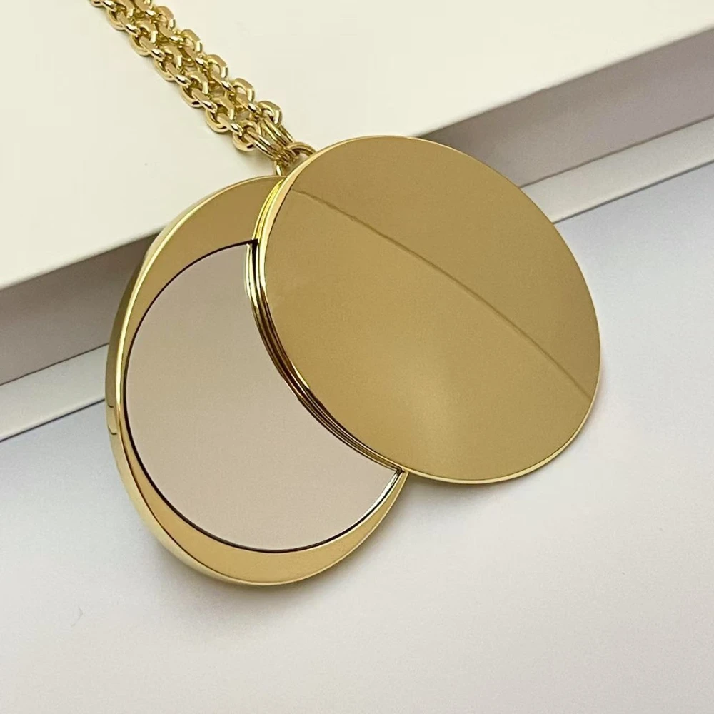 Mini-Spiegel aus Metall, kratzfest, doppelseitig, kleiner Spiegel, tragbar, kompakter Spiegel, tragbar, für Reisen, Make-up, Liebhaber, Damen