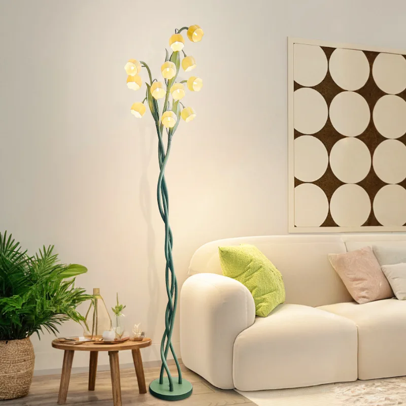 Floor Lamp for Amazon Cross Border Use Living Room Sofa Side Rustic Floral Design Bedroom Ambient Creative Floor Lamp