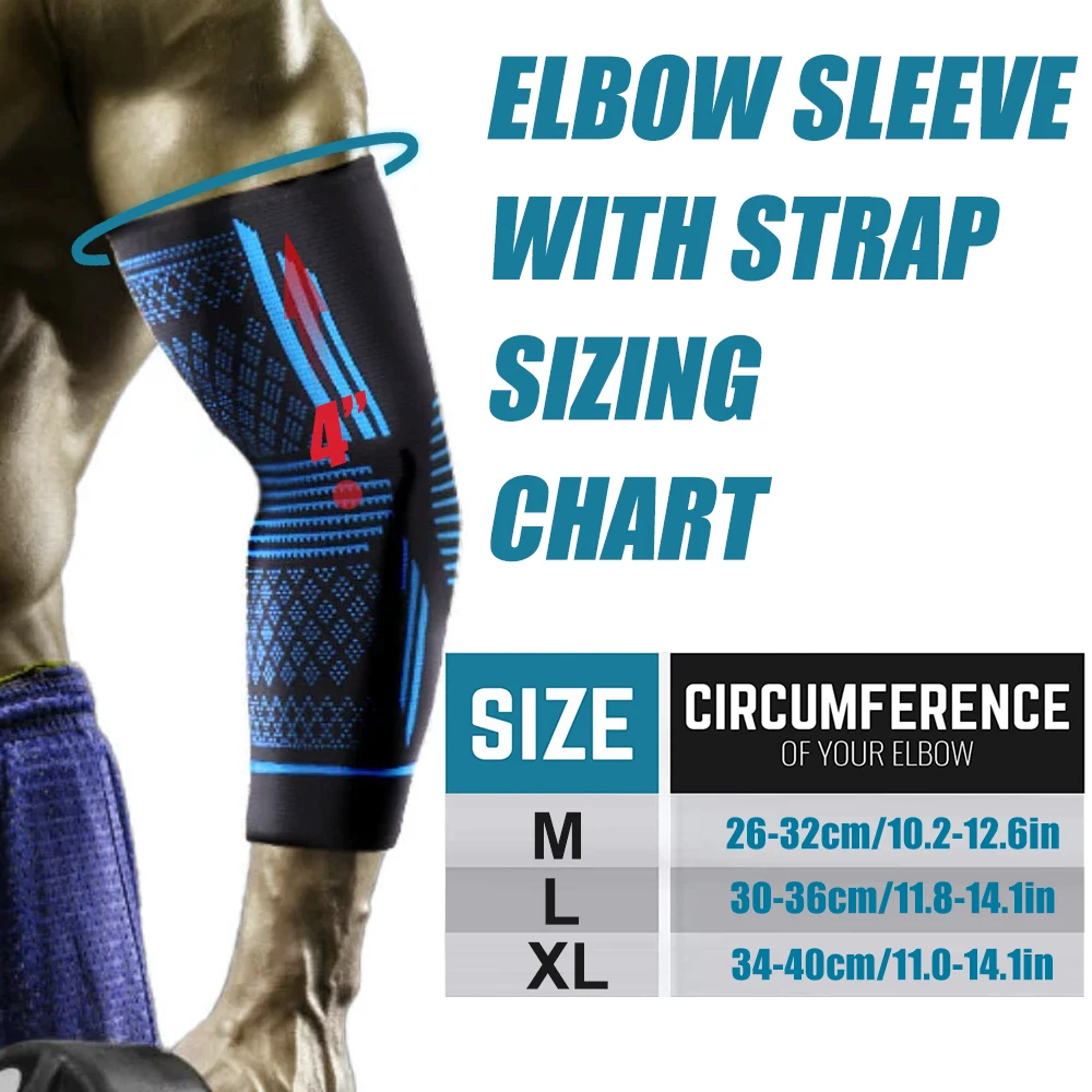 1pc Elbow Brace Compression Sleeve – Support for Tendonitis, Tennis Elbow, Golfer's Elbow, Arthritis, and Joint Pain Relief