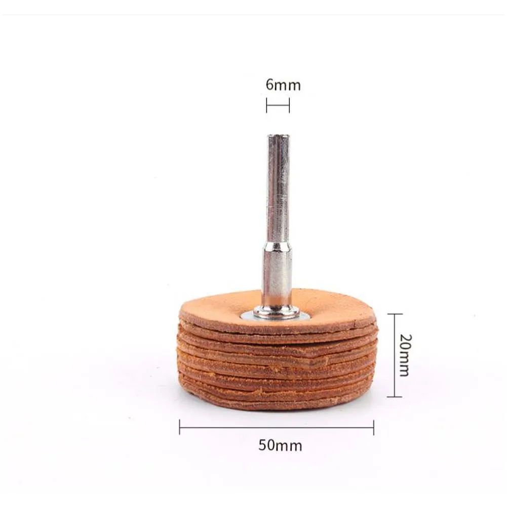 Thickened 7 Layer Leather Polishing Wheel 50mm 80mm For Jade Stone Jewelry Making Carving Smoothing Rotary Grinder Attachment
