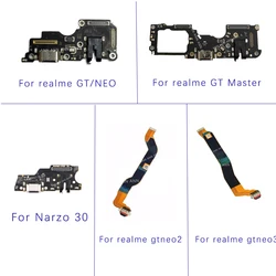 USB Charge Dock Port Socket Jack Plug Connector Flex Cable For OPPO Realme GT Neo 2 3 Master Narzo 30 Charging Board Module