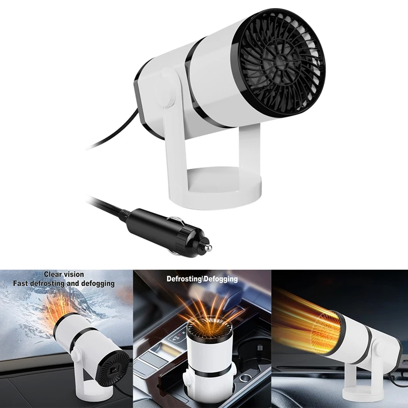 Car Heater Portable 360° Rotatable Car Heater Electric Plug-In Cigarette- Lighter Heater Car Defroster