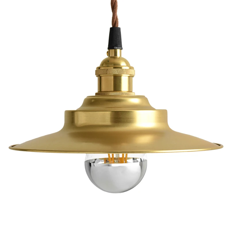 Dish chandelier, retro brass industrial wind led bulb chandelier