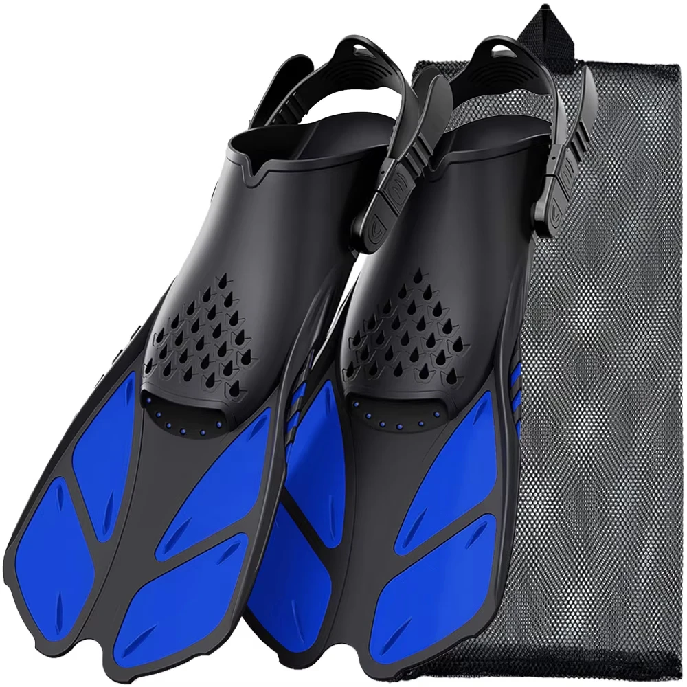 Adjustable Snorkel Fins for s and Teens Soft Silicone Diving Fins Comfortable Breathable Swim Fins for Snorkeling Diving 