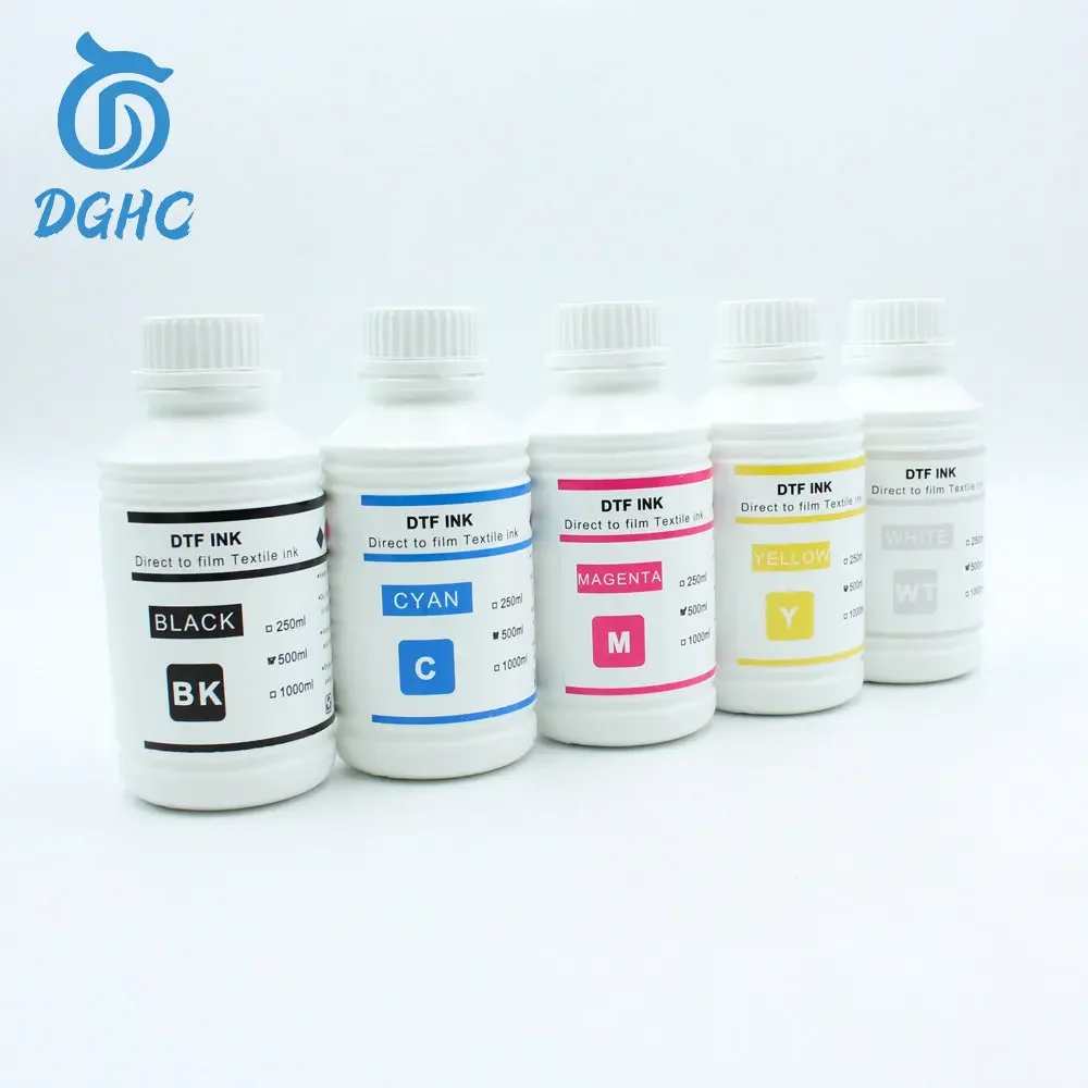 5 bottle 500ML DTF ink for direct transfer film for PET film DTF INK all desktop & large format DTF printer BK C M Y WH