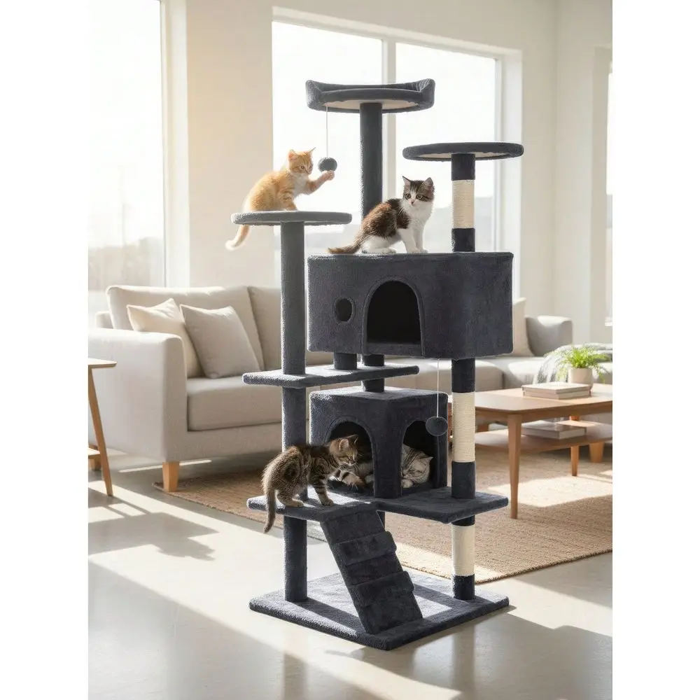

Cat Tree Tower For Indoor Cats,MultiLevel Furniture Activity Center With ching Posts Stand House