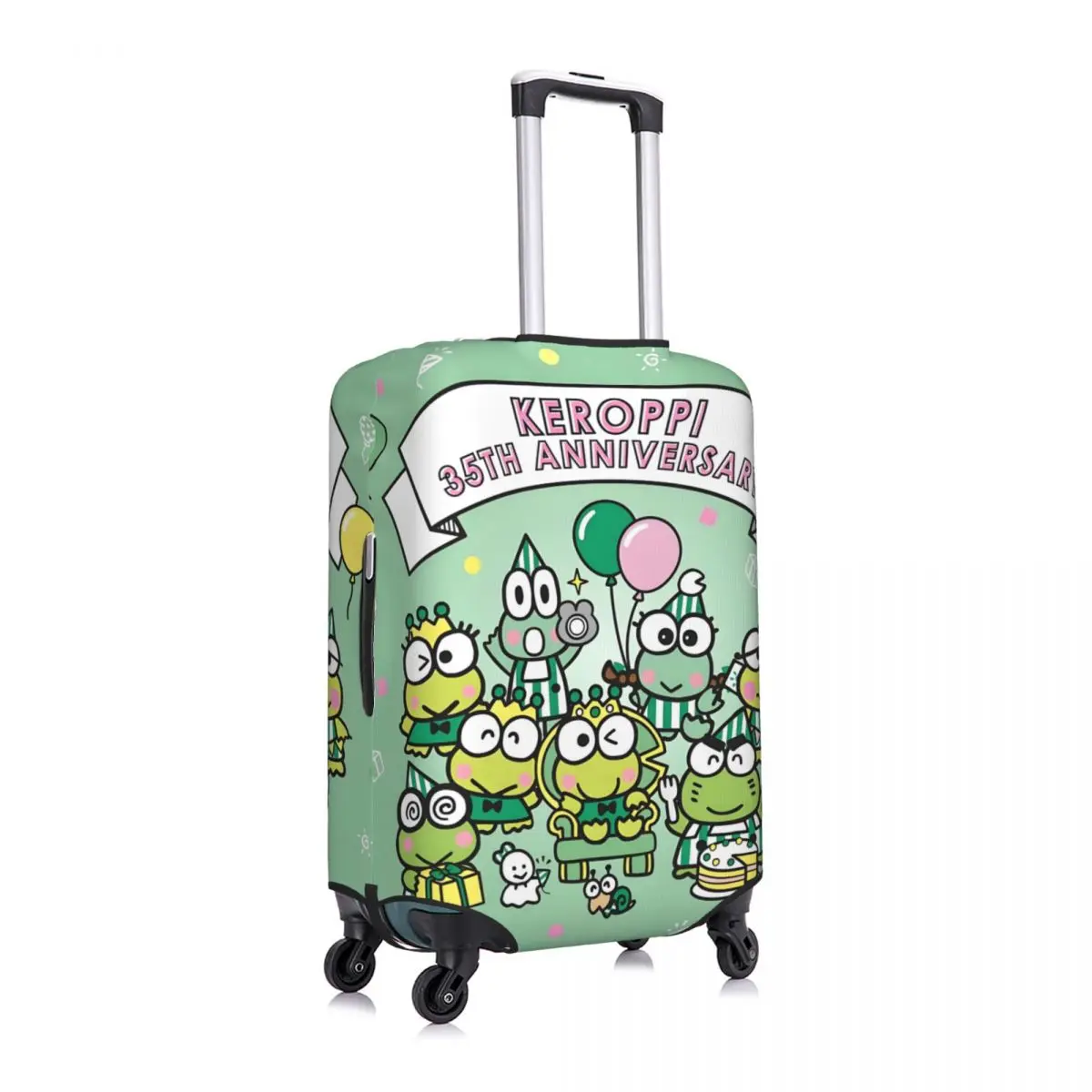 مخصص Keroppi الأخضر الضفدع غطاء الأمتعة مرونة رائعتين الكرتون حقيبة سفر أغطية حماية يناسب 18-32 بوصة