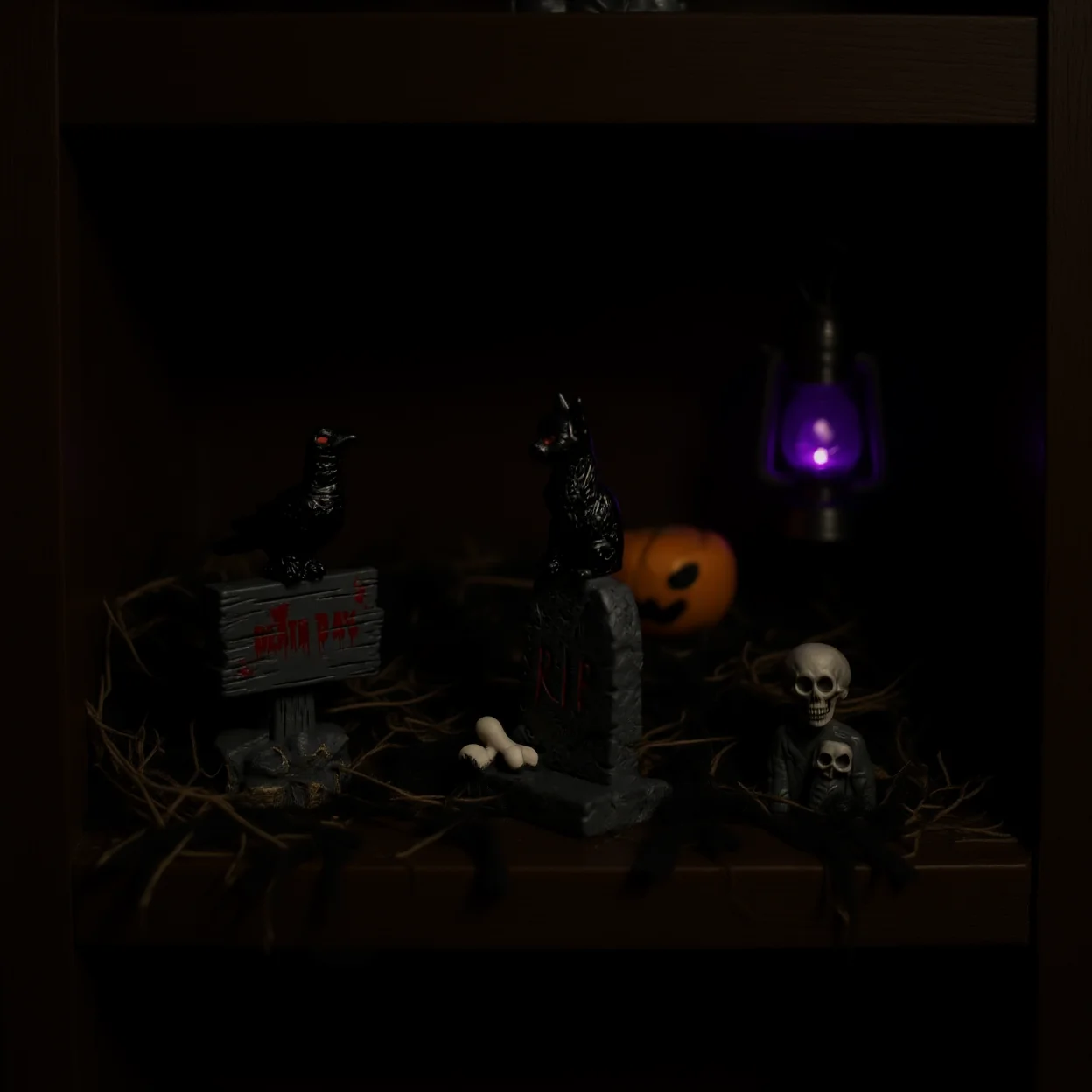Halloween Miniature Figurine Creepy Halloween Desktop Decoration Mini Halloween Ornament Lightweight Spooky Resin Decoration