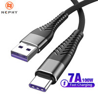 100W USB To Type C Super Fast Charging Cable For Oneplus poco Huawei Xiaomi Mobile Phone Charger Cable 1m 2m 3m Nylon Data Cord
