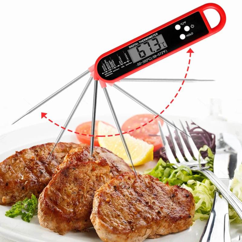 Foldable Meat Thermometer Digital Kitchen Food Cooking Thermometer For Meat Water Milk Probe BBQ Oven Electronic Thermometer view 3