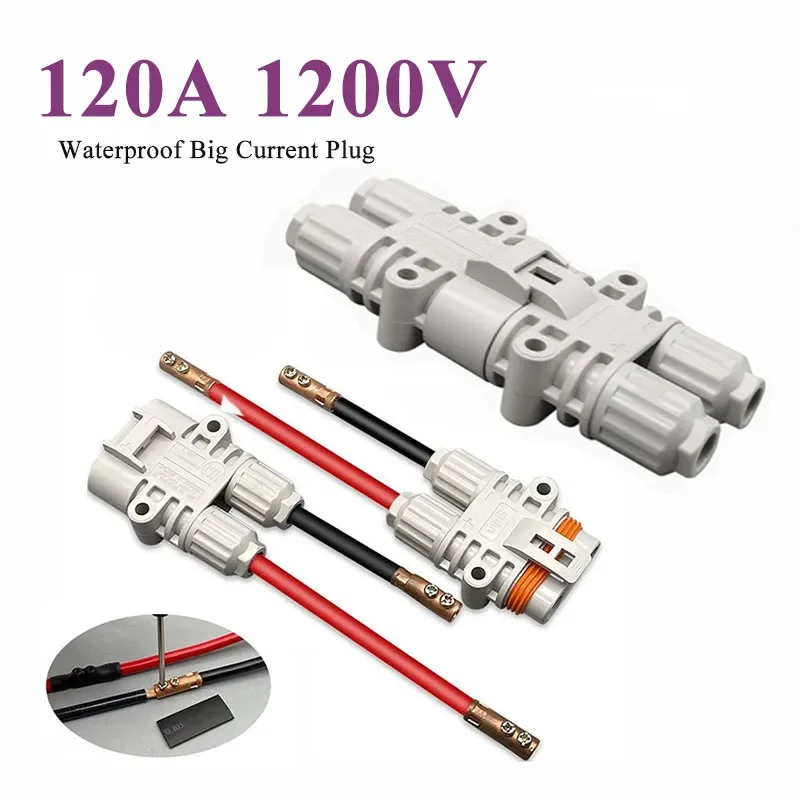 Waterproof 120A 1200V Male Female Connector for Parking Air Conditioner Big Current Plug Electric Forklift Generator Connectors