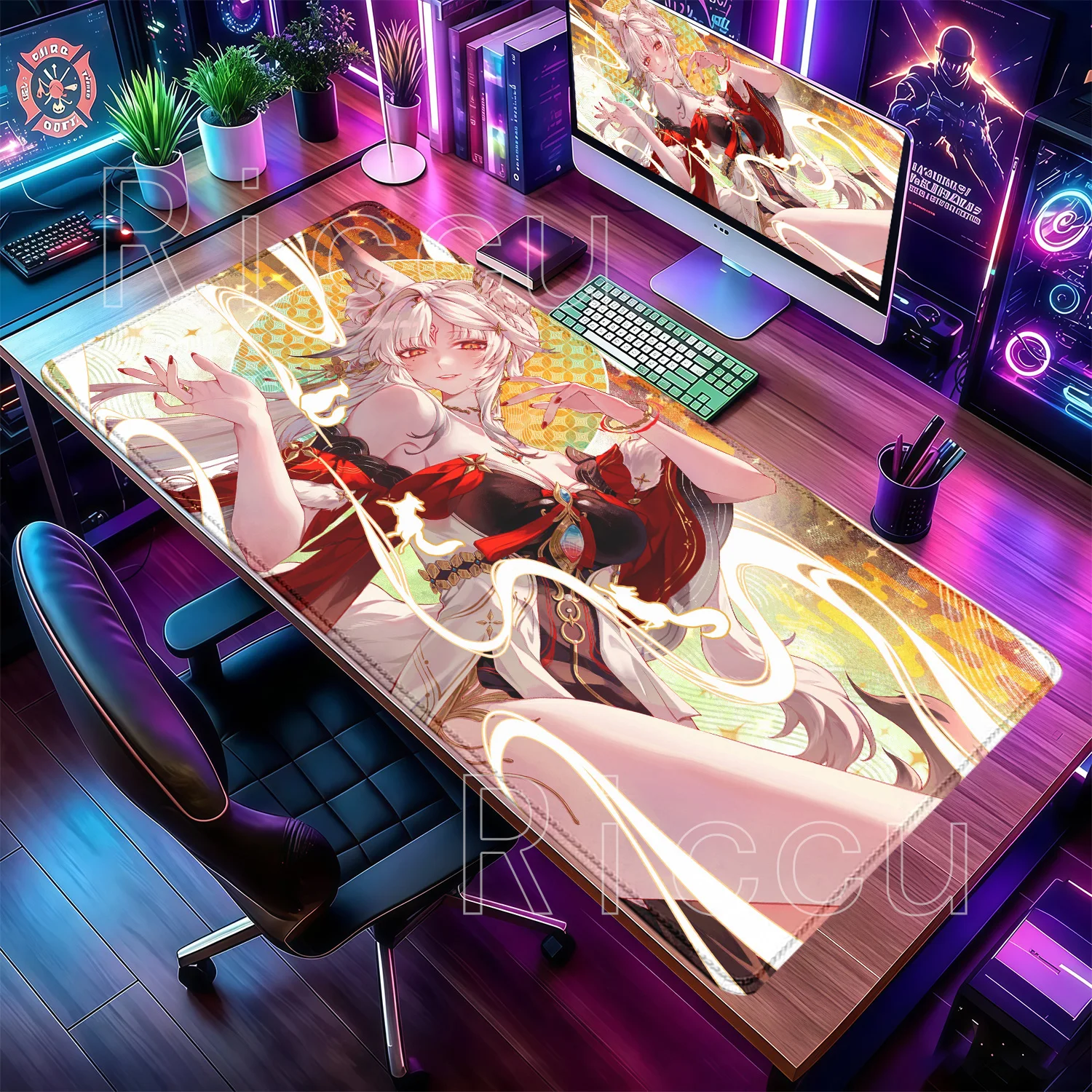 Mousepad Hsin Wuthering Waves WuWa PC Gaming Large Mouse Pad Overlock Esports Non-Slip Offices Accessories HD Printing Desk Mat