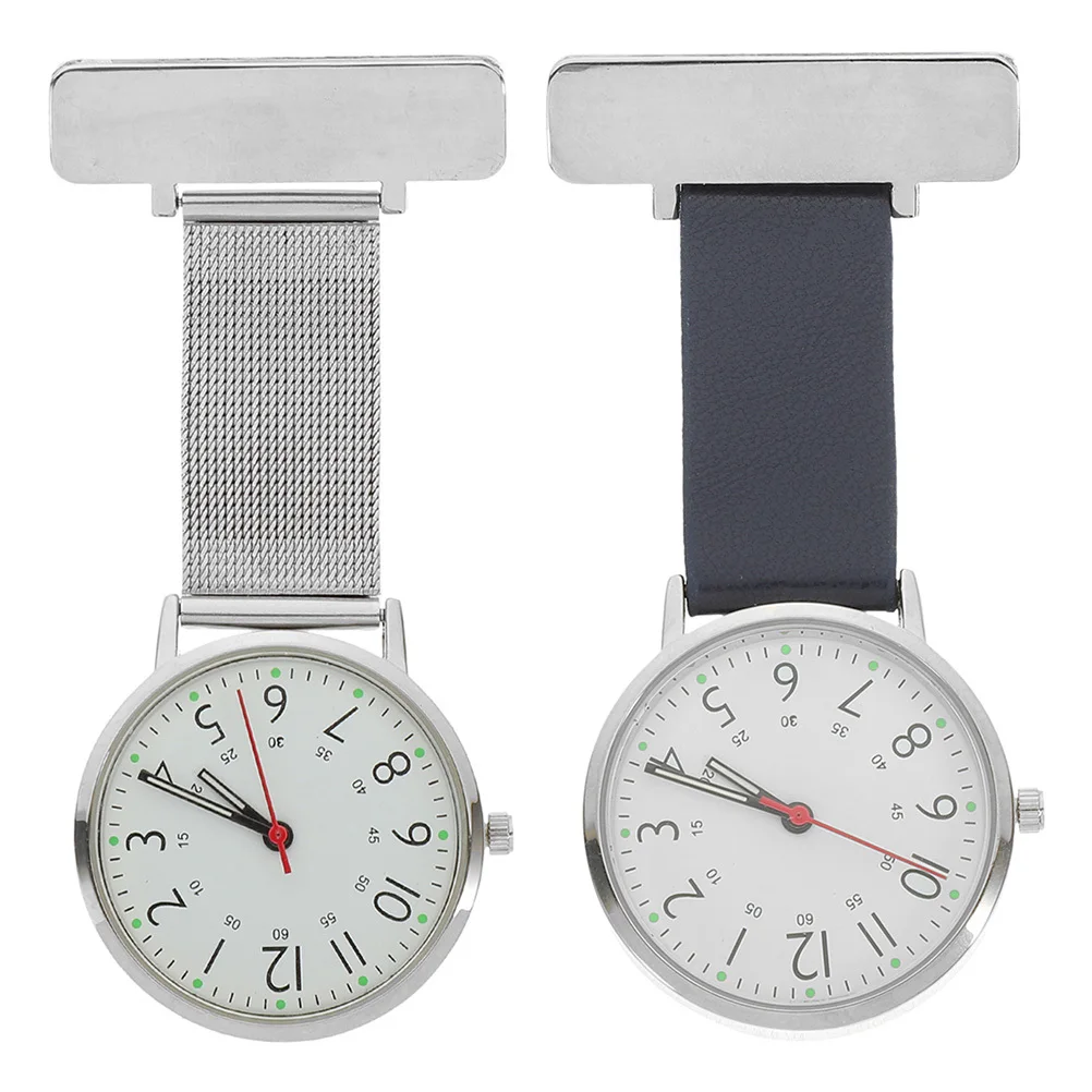 

2 pcs Metal Nurse Pocket Watch For Doctor Women Men Portable Medical Timepiece Precision Workwear Accessory Gift