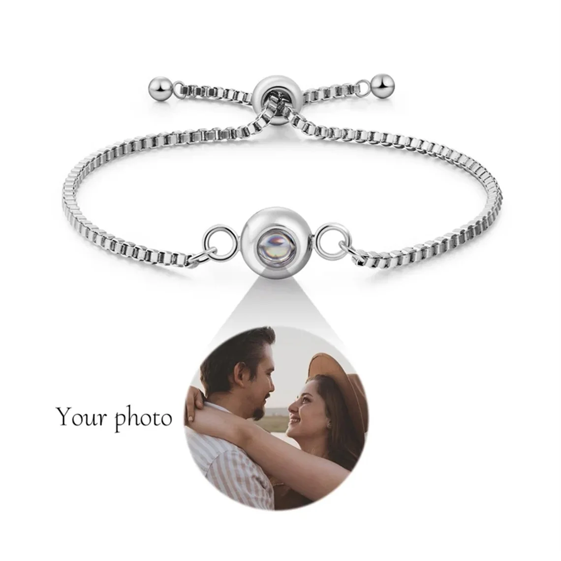 Personalized Projection Bracelet For Women Customized Picture Projection Bracelets Photo Stainless Steel Bracelet Jewelry Gifts