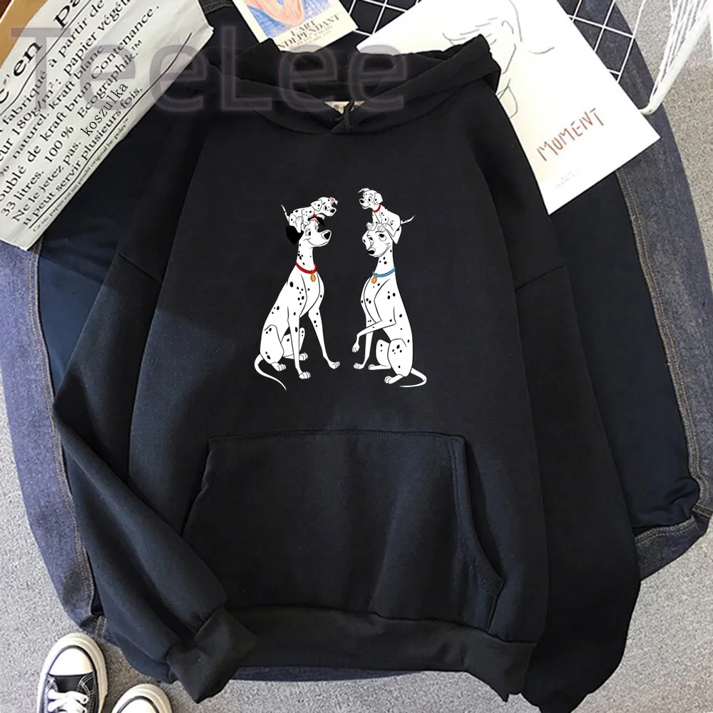 Puppies Hoodies Women Funny 101 Dalmatians Women Clothes Fashion Print Cute Cartoon Hoodie Femme Oversized Casual Sweatshirt