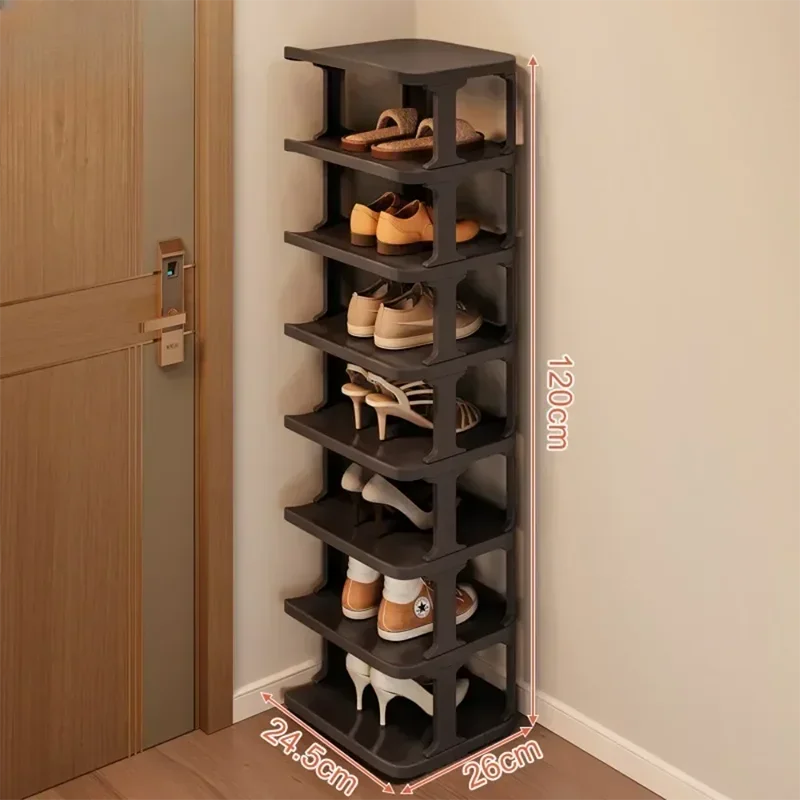 9-Layer Doorway Shoes Organizer Wall Corner Stackable Space-saving Narrow DIY Shoe Storage Rack Household Dormitory Furniture