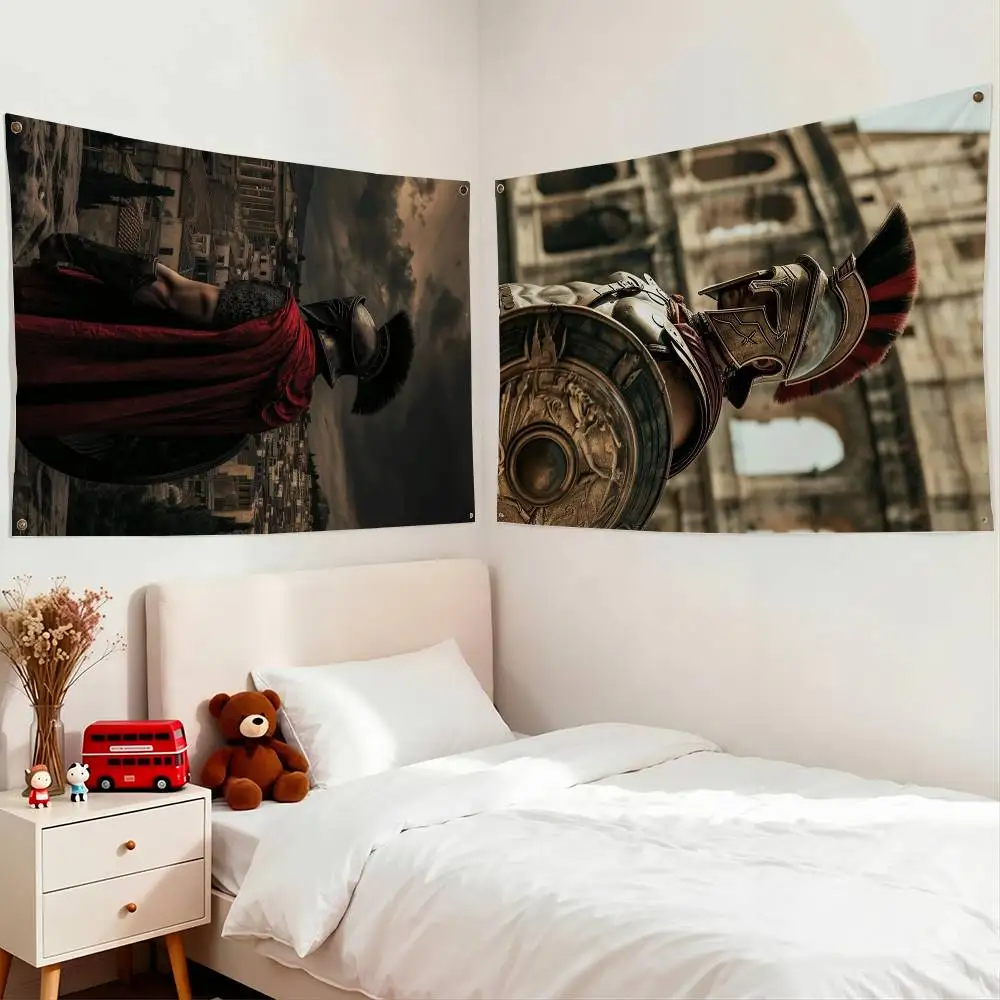 Classical Roman Gladiator Flags Wall Hanging Tapestry Outdoor Garage Room Decorative flag Background Blanket