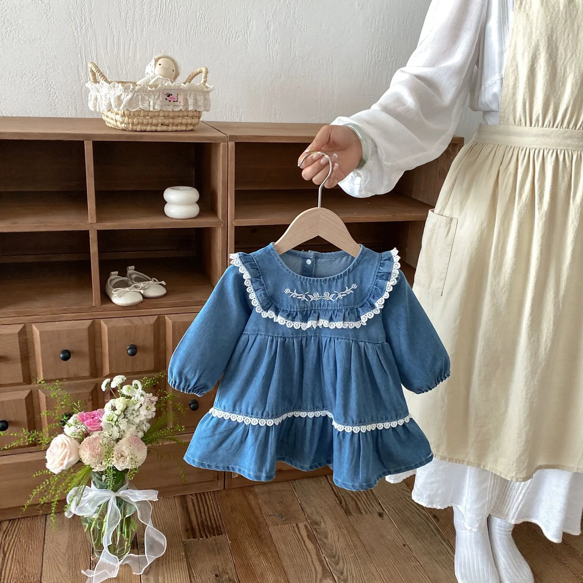 2026 New Autumn Girls Cherry Embroidery Dress | Korean Princess Gown | Cute Going Out Outfit