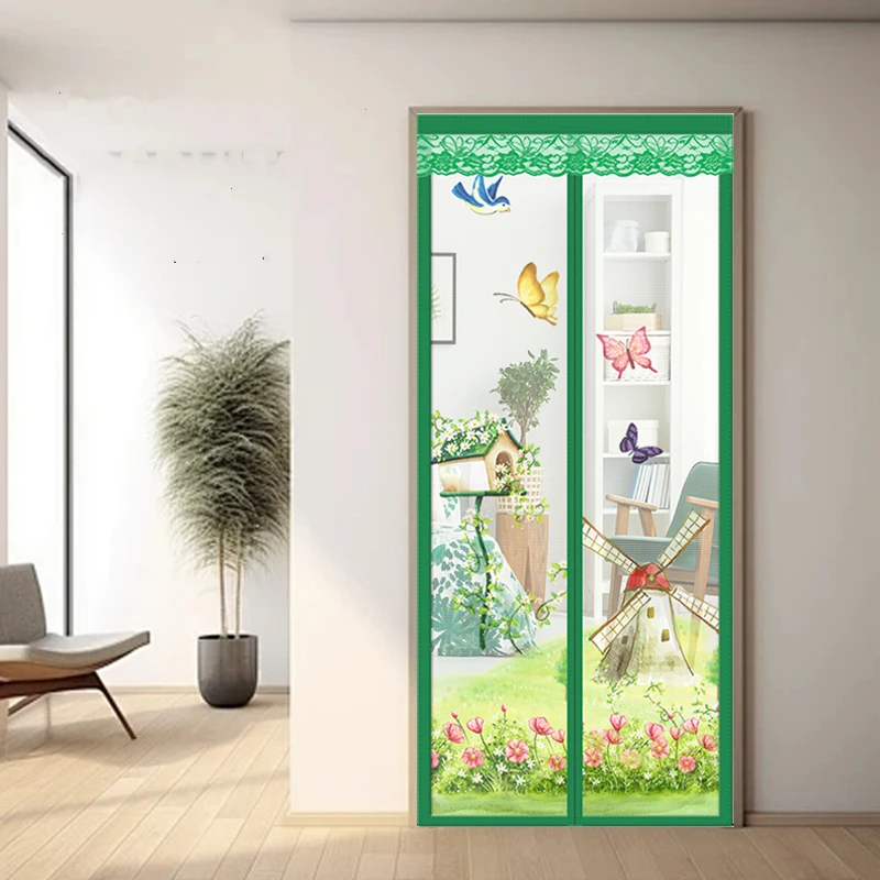 New anti-mosquito curtains diamond mesh curtains self-adhesive magnetic adsorption without punching easy to install curtains