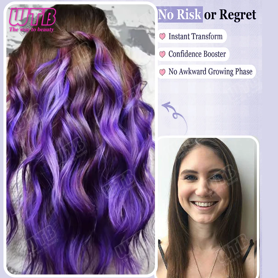 WTB Colored Synthetic Hair Extensions with BB Clip Style Curly Hair Extensions Suitable for Women to Wear During Holidays Events