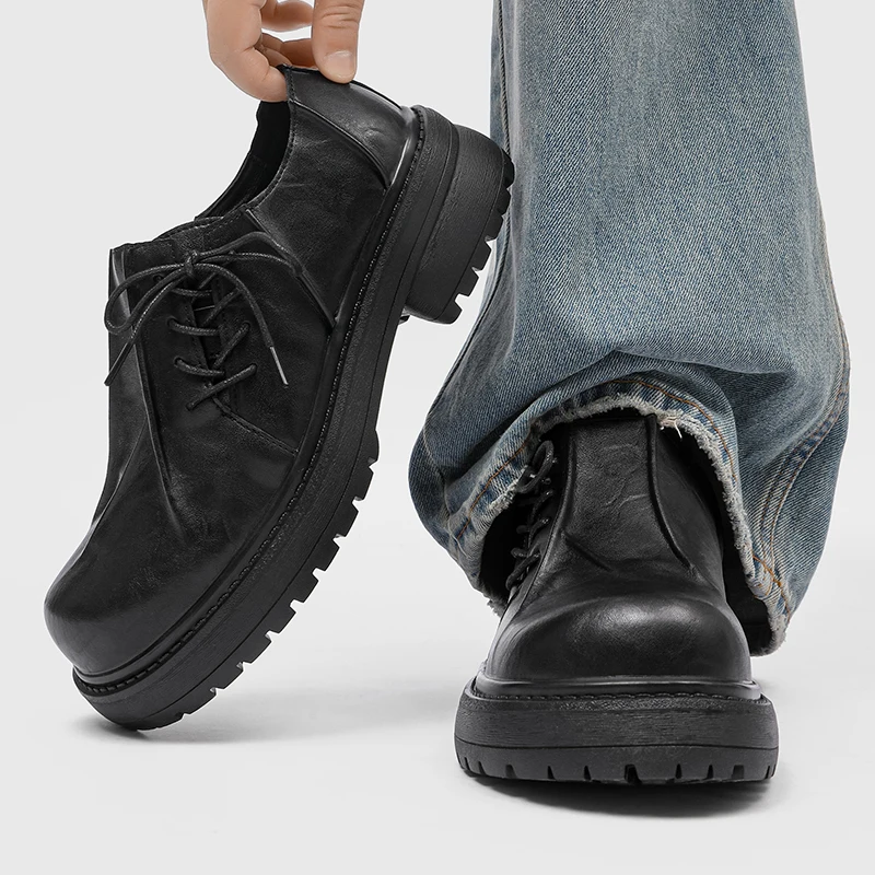 

Men Derby Shoes Classic Black Business Youth Commuting Casual Men Shoes