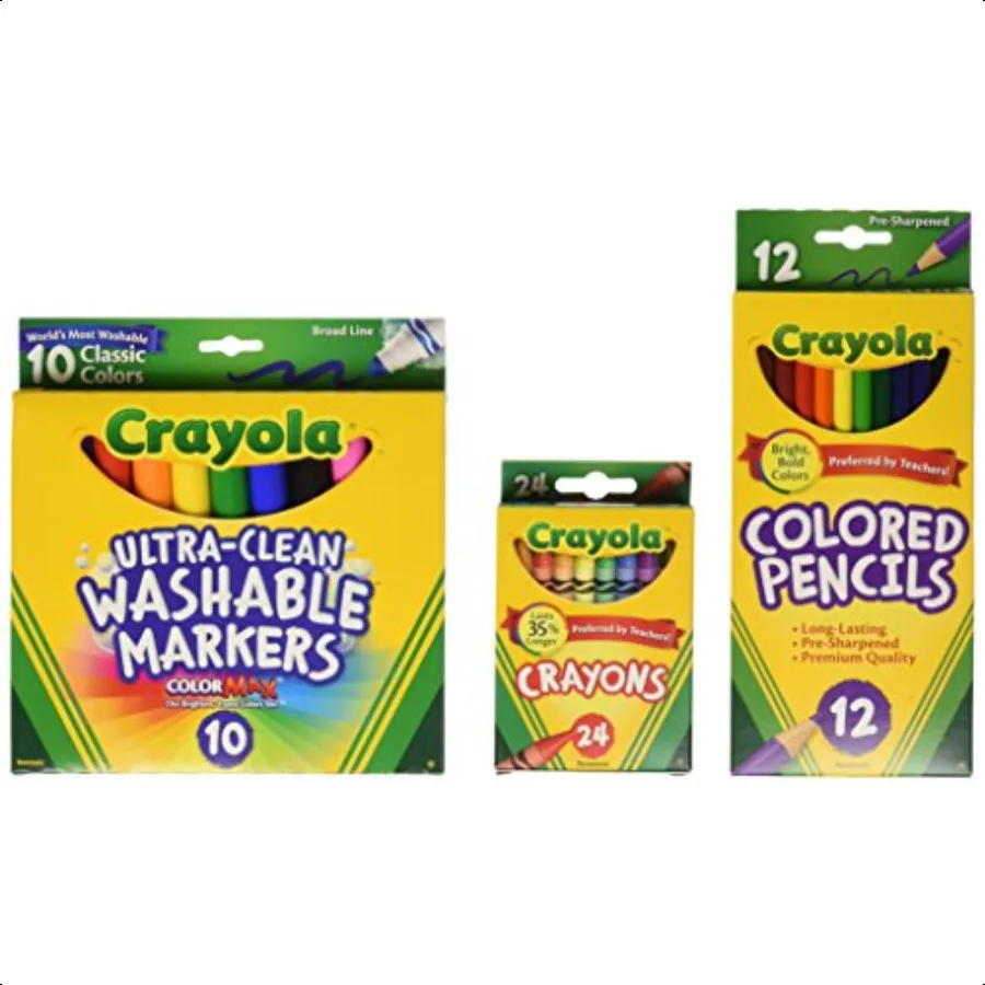 

Back To School plies Grades 35 Ages 7 8 9 10 Contains 24 Crayons 10 Washable Broad Line Markers and 12 Colored Pencils [Exclusi