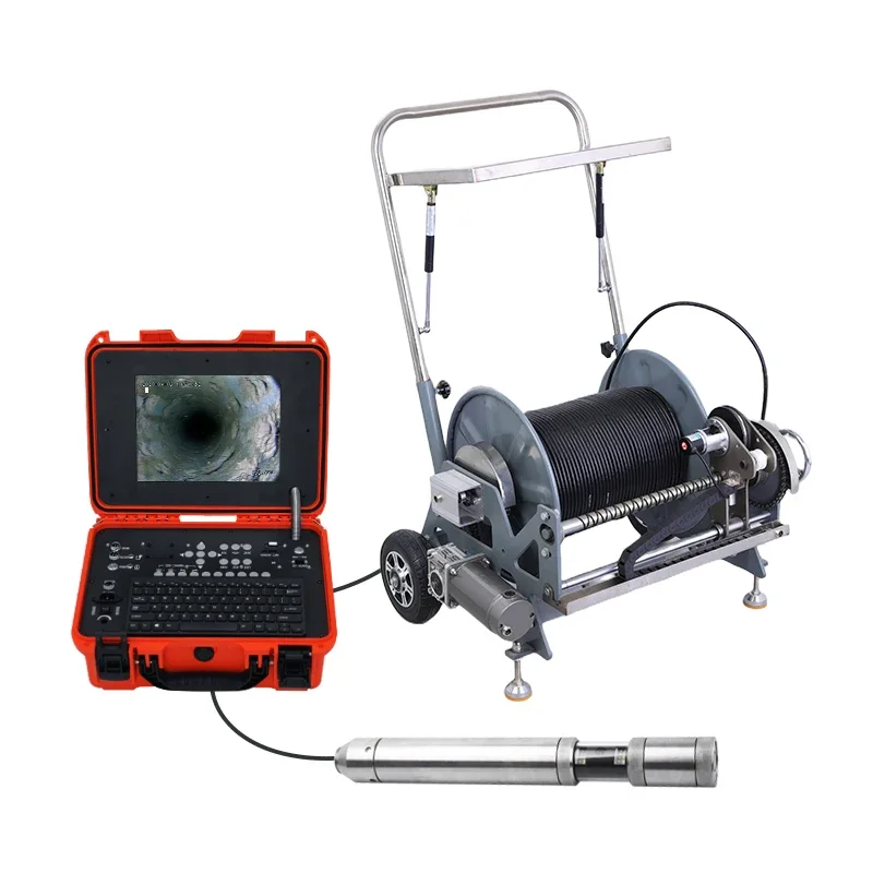 Premium Geovision 360 Degree Rotation 73mm Customizable Borehole CCTV Camera For Water Well Inspection