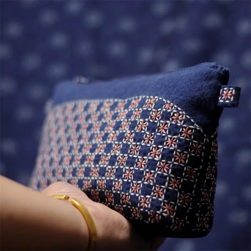 All-in-One Sashiko Bag Sewing Kit, Complete Beginner Set for Making a Chinese Style Tote / Shoulder Bag