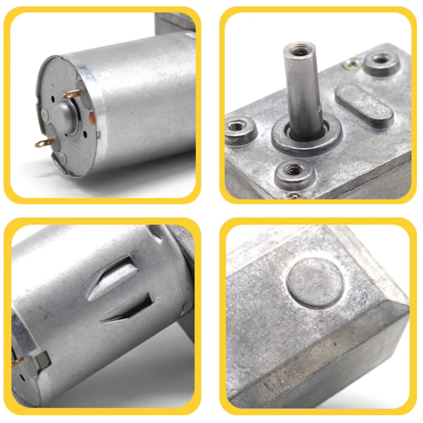 12V 20rpm 4632-370 Micro Worm Gear Motor, 16kg.cm High Torque Low Speed Reduction Motor, M3 Threaded Hole