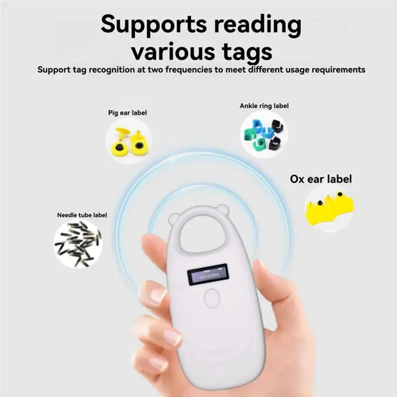 AA08-Handheld EMID/FDX-B 134.2Khz 125Khz Animal RFID Reader Pet Cat Dog Chip Scanner USB/Bluetooth Tag Reader
