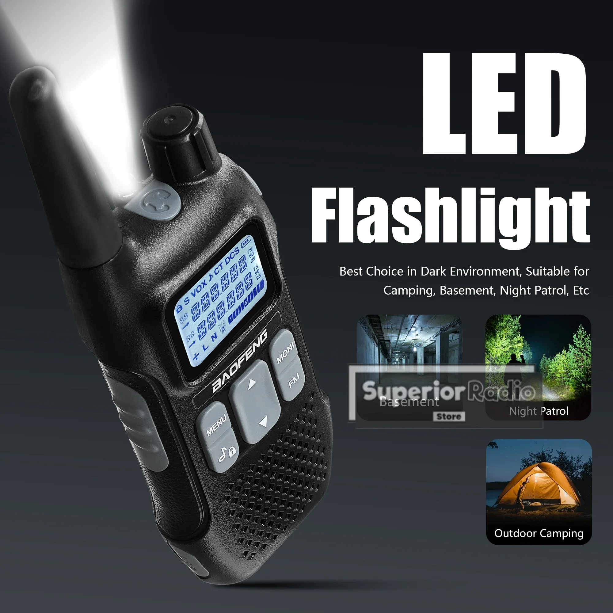 2/4PCS Baofeng T8 Walkie Talkie UHF BF-T8 USB Charging VOX LED Flashlight Weather Warning Kids Two Way Radio 1500mAh FM BF-U9 R8