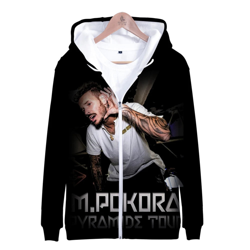 M. Pokora bluza z kapturem 3D bluza z zamkiem kobiet/mężczyzn z długim rękawem Harajuku Streetwear amerykański raper Matt Pokora ubrania Plus Size