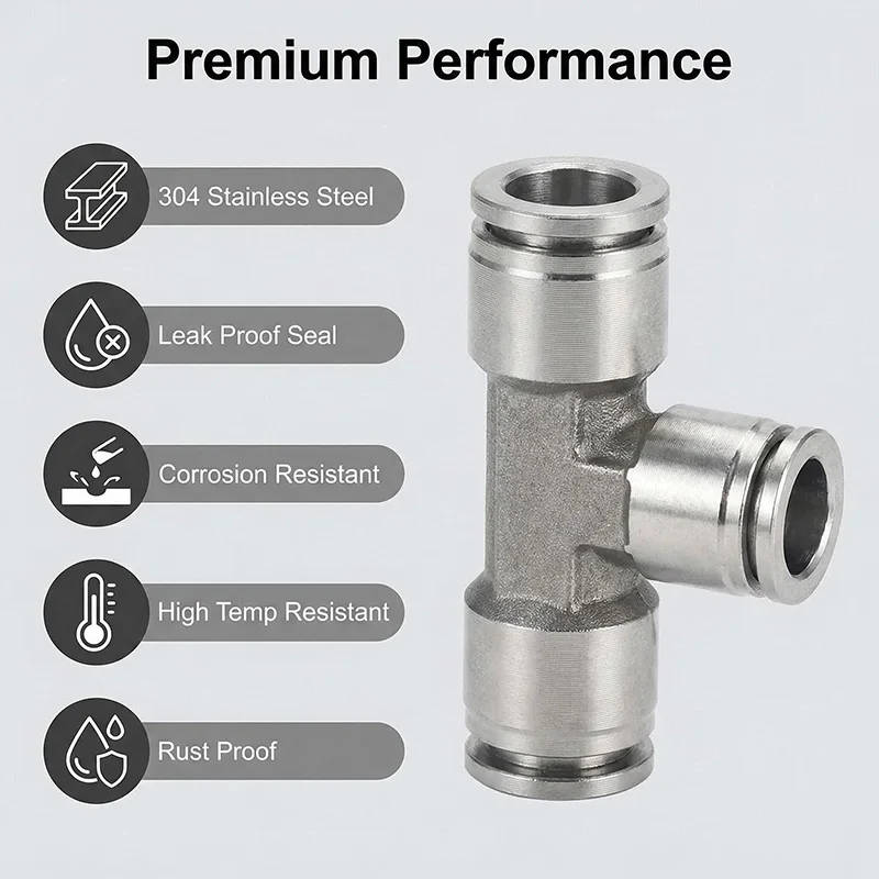 10/50/200 PCS 304 Stainless Steel Pneumatic Quick Coupler Fitting 4/6/8/10/12mm for Air Compressor Hose PE PV PY PU Connector