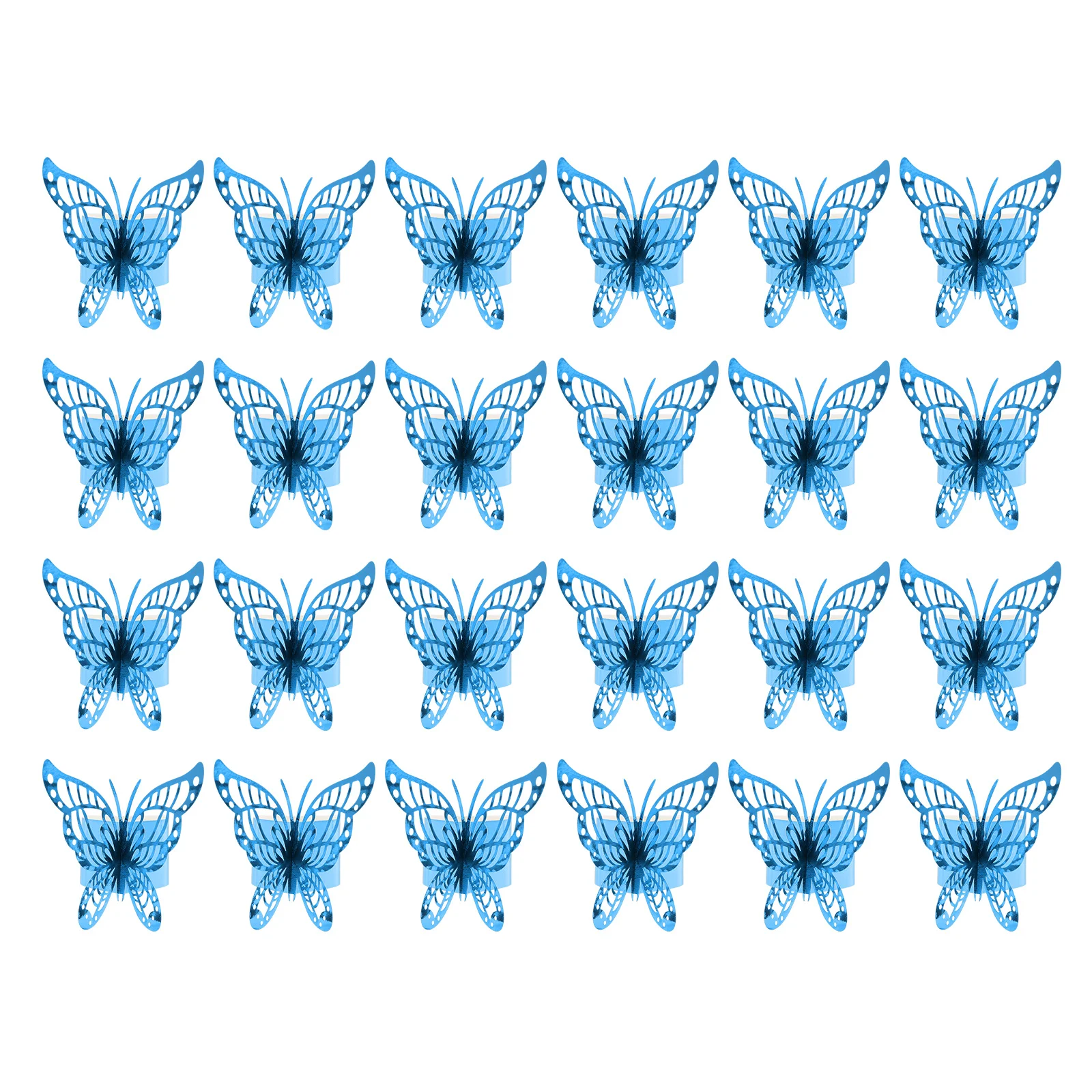 

50pcs Butterflies Napkin Rings Paper Table Decoration For Wedding Party Birthday Festival Disposable Dinner Set Of 50