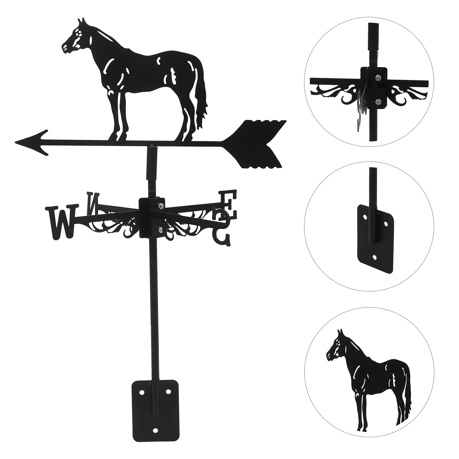 

Outdoor Weather Vane Patio Weathervane Lawn Decor DIY Wind Decorative Yard Iron Direction Indicator Ground