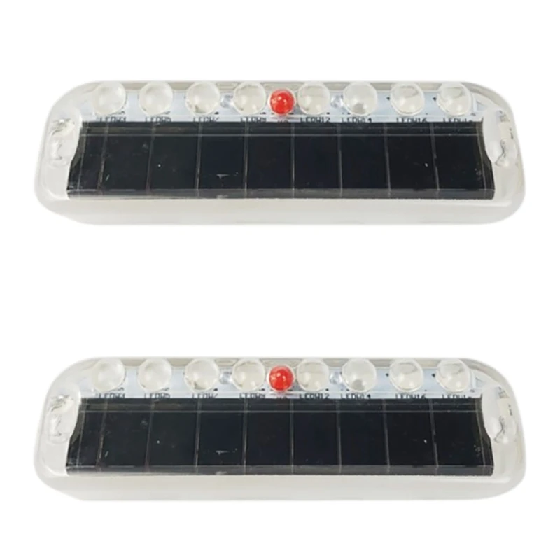 LED Solar Decorative Strobe Light, Night Vibrating Luminous Strobe Light, Built-In Battery For Pickup Car, 2 Packs