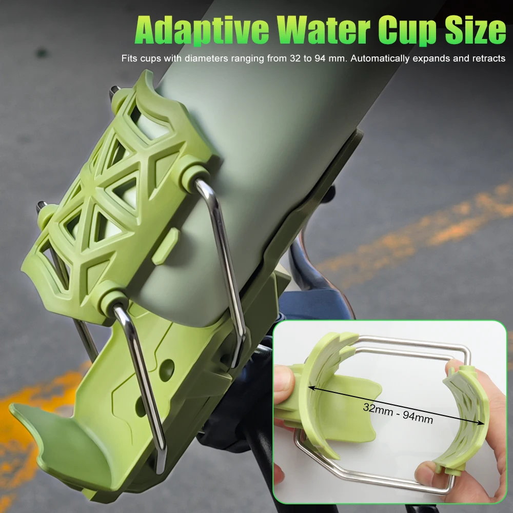 حامل زجاجة مياه للدراجات النارية العالمي لدراجات الطرق الجبلية ADV حامل كأس الدراجة النارية 360 °   قفص كأس المقود القابل للتعديل