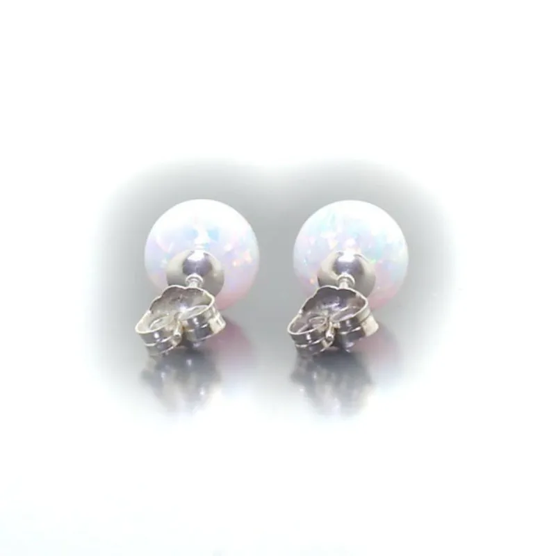 A pair of new fashion dream fire color simple round Australian gemstone girls small stud earrings jewelry