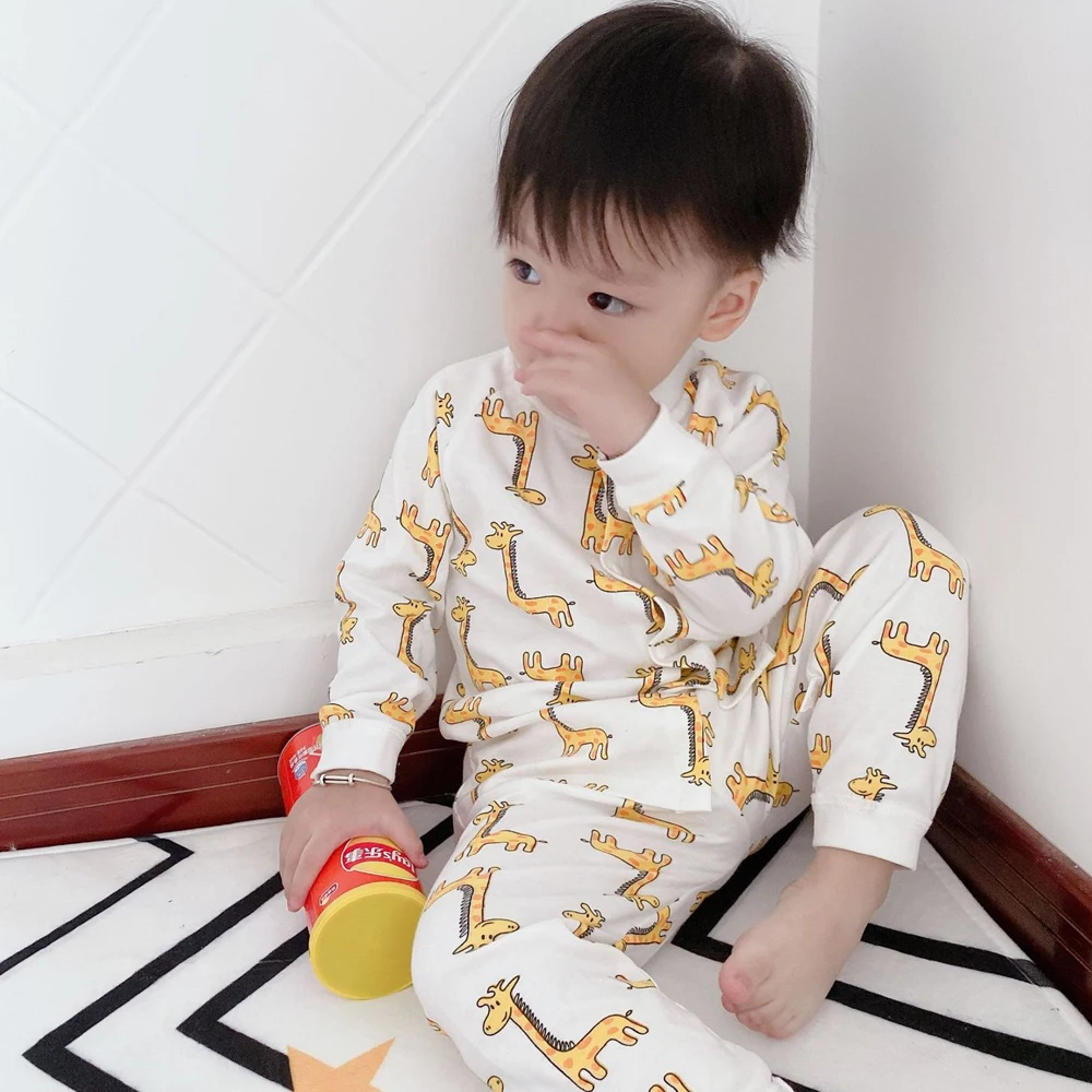 Baby Home Clothing For Girls Clothes Set Summer Long-sleeved Air-conditioned Clothing Newborn Baby Boys Clothing 1-4 Years